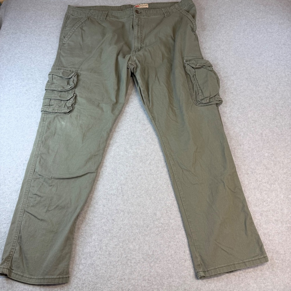 Wrangler Mens Regular Taper Cargo Pants Olive Green Twill Multi Pocket 42x28.5